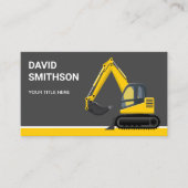 Carte De Visite Excavateur à bulles de construction gris foncé (Devant)