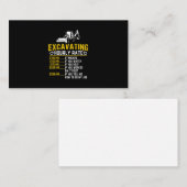 Carte De Visite Excavateur à taux horaire amusant (Devant / Derrière)