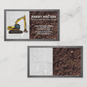Carte De Visite Excavateur | Acier en béton (Devant / Derrière)