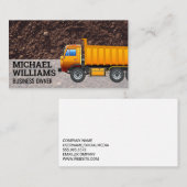 Carte De Visite Excavateur | Camion de vidange | Sol (Devant / Derrière)