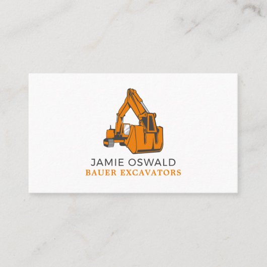 Carte De Visite Excavateur classique, Constructeurs (Devant)