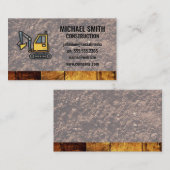 Carte De Visite Excavateur | Construction | Bois | Jetée (Devant / Derrière)