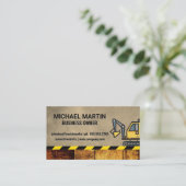 Carte De Visite Excavateur | Construction | Cuir en bois (Debout devant)