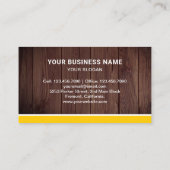 Carte De Visite Excavateur de bulldozer de construction de bois ru (Dos)