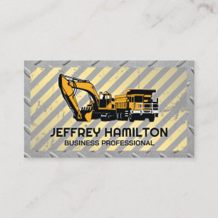 Carte De Visite Excavateur de camion de vidange   Acier   Attentio