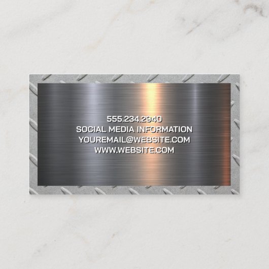 Carte De Visite Excavateur de camion de vidange | Tôle en acier en (Dos)