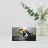 Carte De Visite Excavateur de construction Opérateur d'équipement (Debout devant)