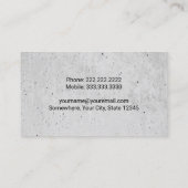 Carte De Visite Excavateur de construction Opérateur d'équipement  (Dos)