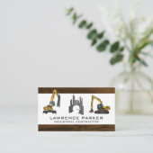 Carte De Visite Excavateur de véhicules de construction | Logo du  (Debout devant)