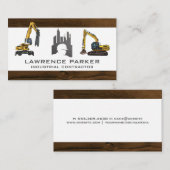 Carte De Visite Excavateur de véhicules de construction | Logo du  (Devant / Derrière)