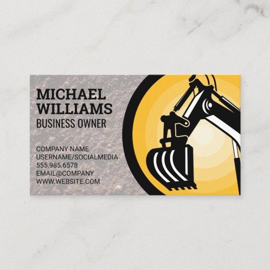 Carte De Visite Excavateur | Logo Earth Mover (Devant)