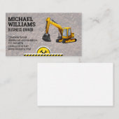 Carte De Visite Excavateur | Matériel du site de construction Eart (Devant / Derrière)