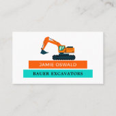 Carte De Visite Excavateur orange, Constructeurs (Devant)