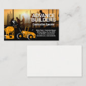 Carte De Visite Excavateur | Travailleurs sur site (Devant / Derrière)