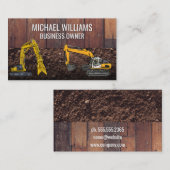 Carte De Visite Excavateur | Véhicules Earth Mover | Construction (Devant / Derrière)