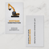 Carte De Visite Excavateurs de construction du chef de bâtiment (Devant / Derrière)