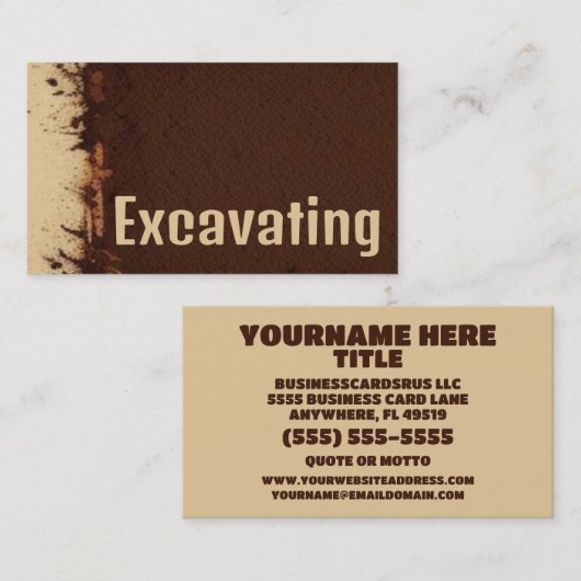 Carte De Visite Excavation (Devant / Derrière)