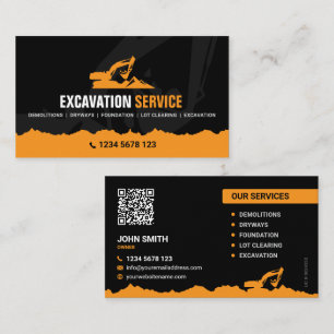 Carte De Visite Excavation, Défrichage, Construction