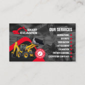 Carte De Visite Excavation, Défrichage, Construction, Démolition (Dos)