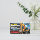 Carte De Visite Excavation, Défrichage, Construction, Excavateur (Debout devant)