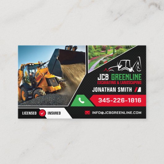 Carte De Visite excavation, Landcliering, Landscaping, constructio (Devant)