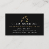 Carte De Visite Excavation Operator Contractor Professional  (Devant)