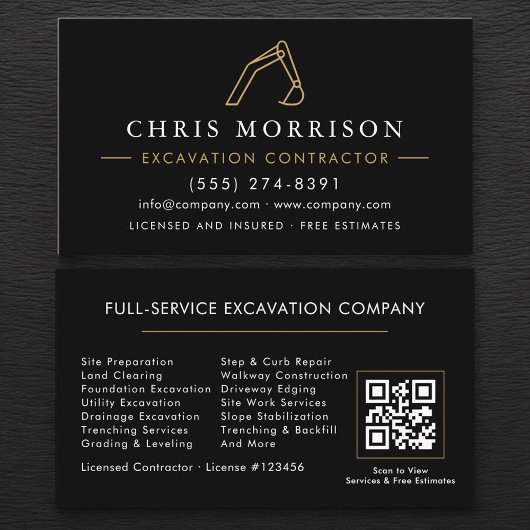 Carte De Visite Excavation Operator QR Code