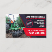 Carte De Visite Excavation, paillis, défrichage, Tracteur, Bush (Dos)