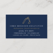 Carte De Visite Excavator Construction Contractor QR Code (Devant)