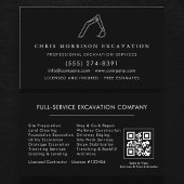 Carte De Visite Excavator Construction Operator QR Code