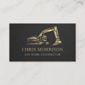 Carte De Visite Excavator Site Work Contractor Professional (Devant)