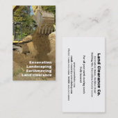Carte De Visite Excavatrice d'industries du bâtiment (Devant / Derrière)