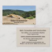 Carte De Visite Excavatrice jaune sur un chantier (Devant / Derrière)