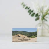 Carte De Visite Excavatrice jaune sur un chantier (Debout devant)