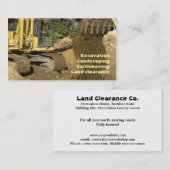 Carte De Visite Excavatrice jaune vidant le seau (Devant / Derrière)