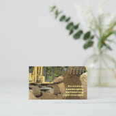 Carte De Visite Excavatrice jaune vidant le seau (Debout devant)