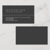 Carte De Visite Exclusif Gris Propre Simple Design Simple (Devant / Derrière)
