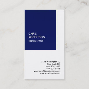 Carte De Visite Exclusif Spécial Bleu Foncé Privé Unique