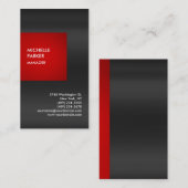 Carte De Visite Exclusif spécial Red Grey moderne unique (Devant / Derrière)