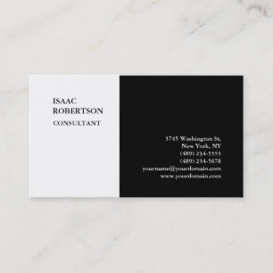 Carte De Visite Exclusif Spécial Uni Noir Blanc Tendance