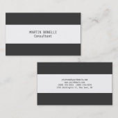Carte De Visite Exclusive Attractive Gris Gris Blanc Gris (Devant / Derrière)