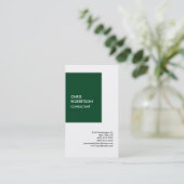 Carte De Visite Exclusive Forêt Spéciale Vert Blanc Moderne Unique (Debout devant)