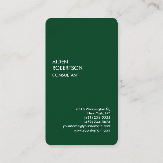 Carte De Visite Exclusive Forêt Spéciale Vert Moderne Unique (Devant)