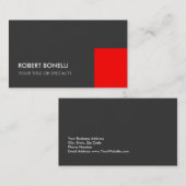 Carte De Visite Exclusive Gris Rouge Unique Élégant Standard (Devant / Derrière)