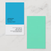 Carte De Visite Exclusive Spécial Bleu Blanc Unique Moderne (Devant / Derrière)