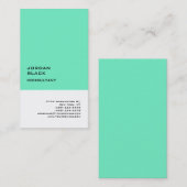 Carte De Visite Exclusive Special Green Blue Blanc Unique Moderne (Devant / Derrière)