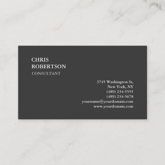 Carte De Visite Exclusive Special Grey tendance (Devant)