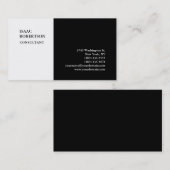 Carte De Visite Exclusive Spécial Noir Blanc Noir tendance (Devant / Derrière)