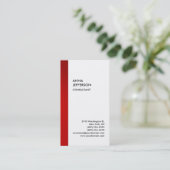 Carte De Visite Exclusive Spécial Rouge Blanc Unique Moderne (Debout devant)
