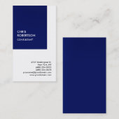 Carte De Visite Exclusive Spéciale Bleu Foncé Blanc Privé Unique (Devant / Derrière)